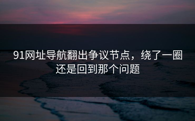 91网址导航翻出争议节点，绕了一圈还是回到那个问题